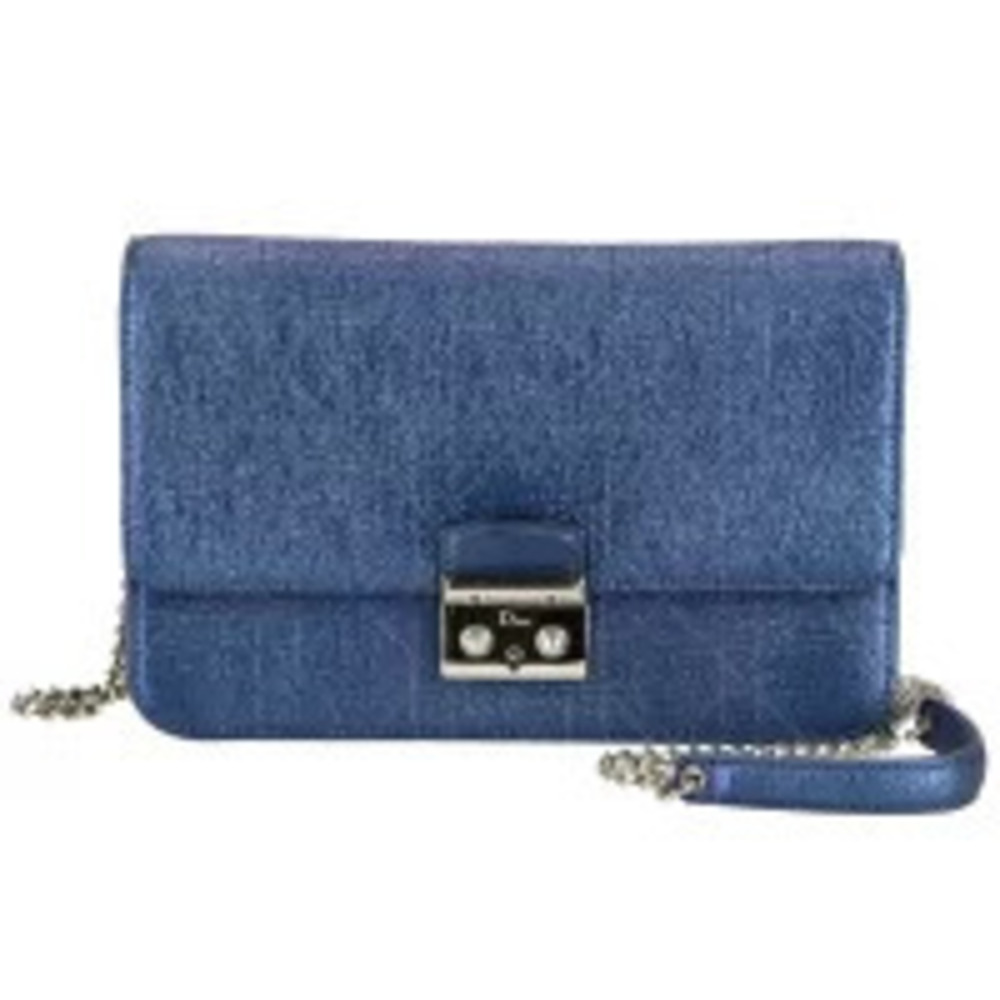 Dior Cannage Chain Shoulder Bag Blue